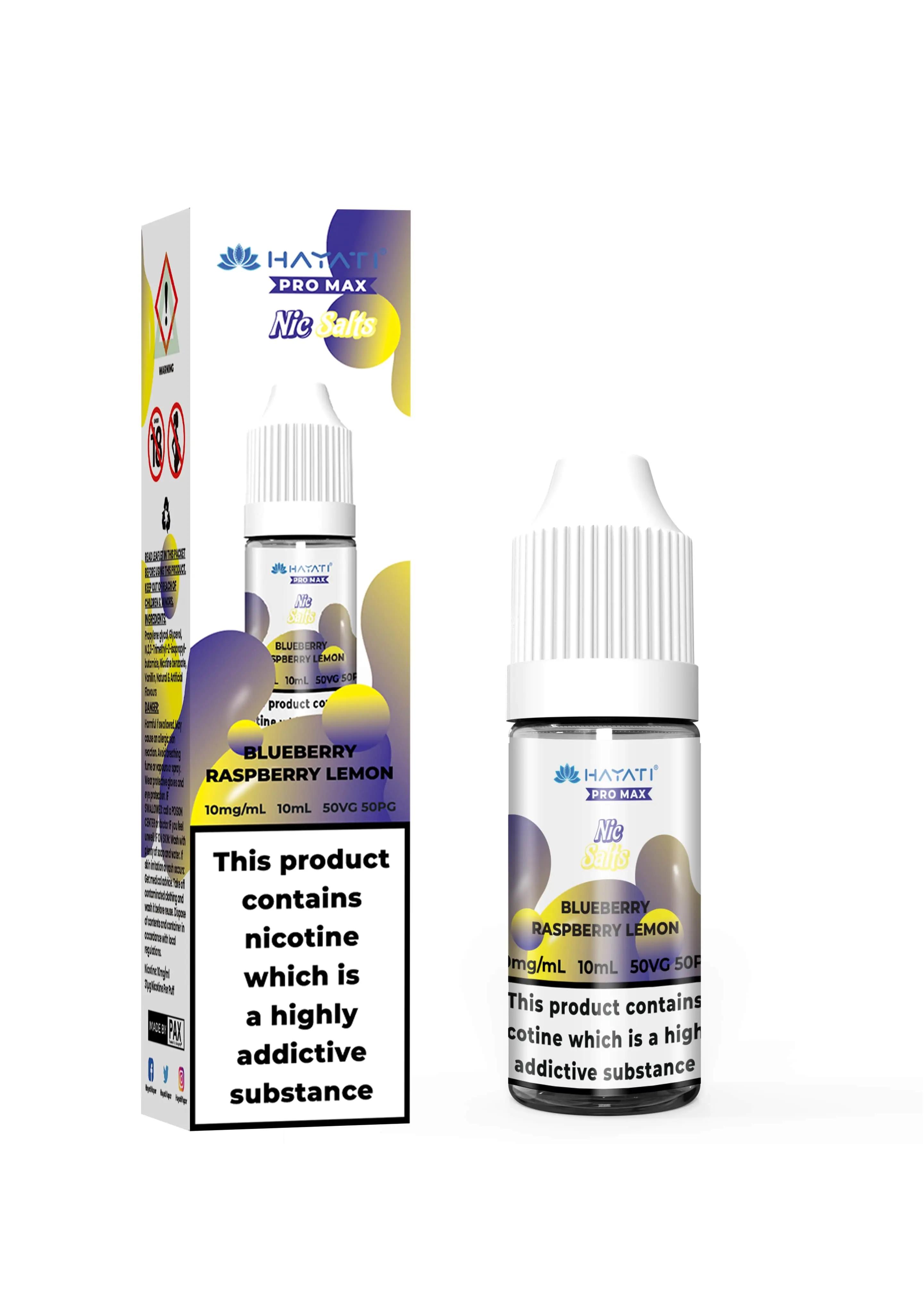 Product Image of Blueberry Raspberry Lemon Nic Salt E-Liquid by Hayati Crystal Pro Max 10ml